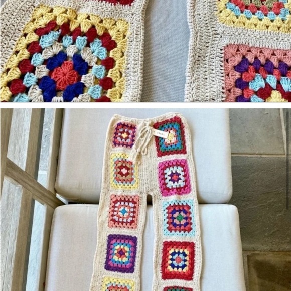 NWT Free People x Flook Slouchy Crochet Trouser Pants - Picture 4 of 6